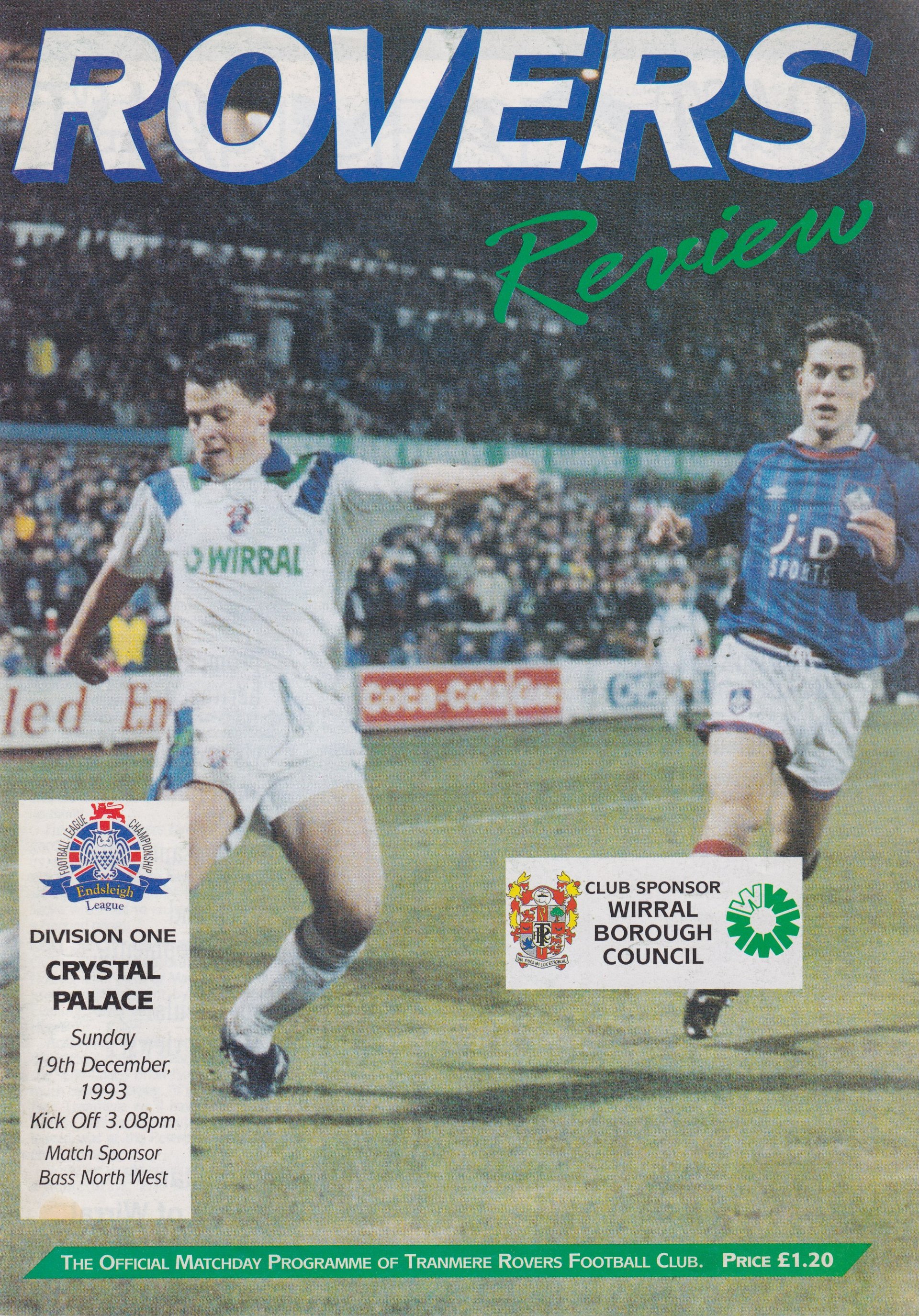 Tranmere Rovers v Crystal Palace match programme